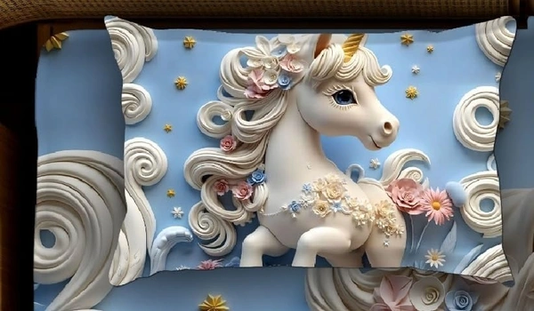 Sky 7D Horse Digital Glace Cotton King Size Flat Double Bedsheet (Size Bedsheet 90x100 inch with 2 Pillow cover)