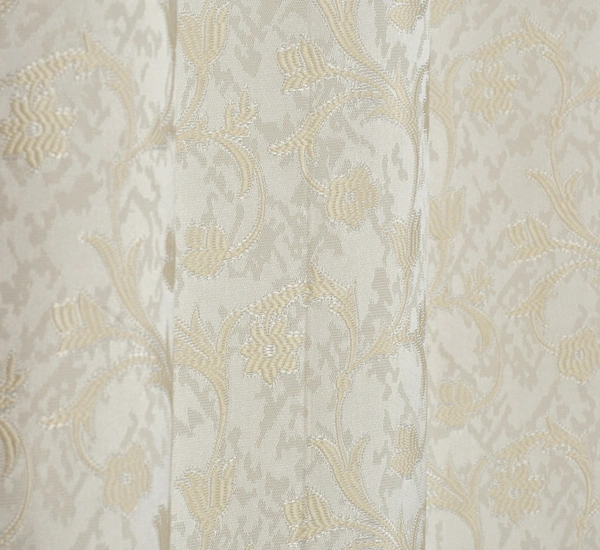 Panipat Textile Hub Polyester Eyelet Cream jacquard curtains Pack of 2 - Door (4x7 Feet)