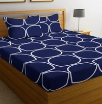 Panipat textile Hub 180 TC Microfiber Super Soft Fitted (Elastic) Double Bedsheet with 2 Pillow cover - Double