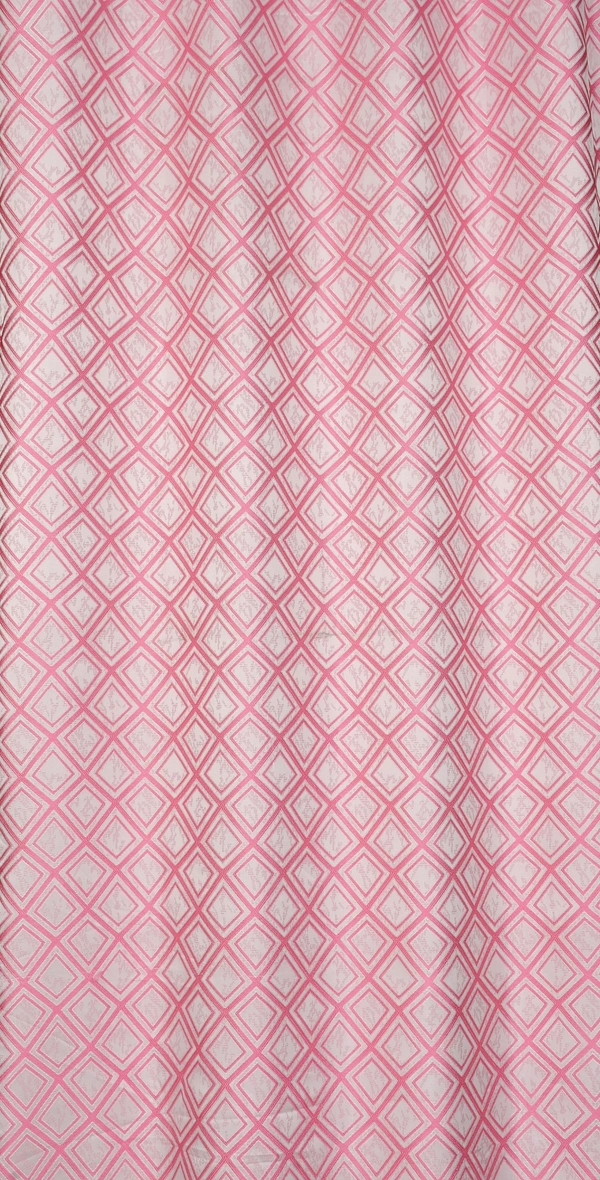 Panipat Textile Hub Polyester Eyelet Pink jacquard curtains Pack of 2 - Door (4x7 Feet)