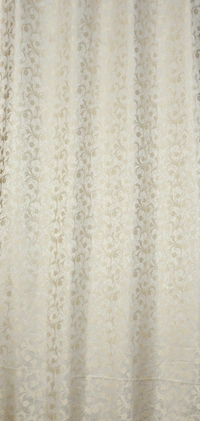 Panipat Textile Hub Polyester Eyelet Cream jacquard curtains Pack of 2 - Door (4x7 Feet)