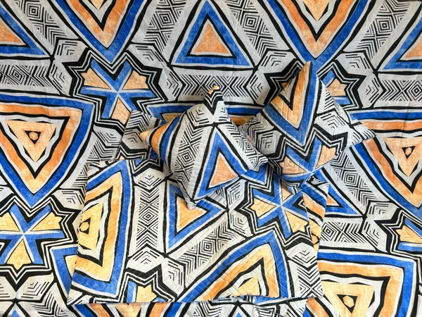 Panipat textile Hub 180 TC Microfiber Super Soft 5 pc Double Bedsheet with 2 Pillow cover or 2 cushion cover with filler - Double