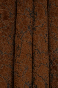 Panipat Textile Hub Polyester Eyelet Brown Designer Print Velvet Blackout curtains Pack of 2 - Long Door (4x9 Feet)