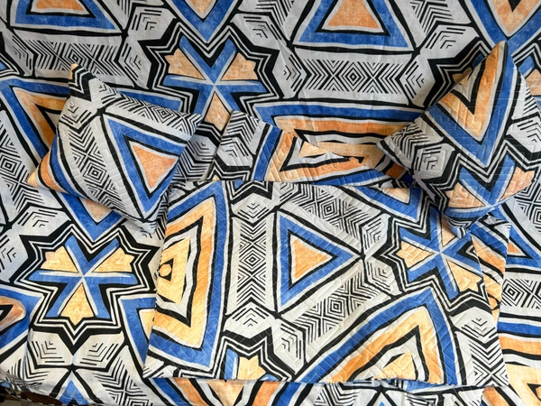 Panipat textile Hub 180 TC Microfiber Super Soft 5 pc Double Bedsheet with 2 Pillow cover or 2 cushion cover with filler - Double