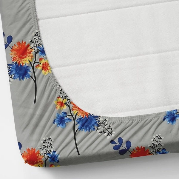 Panipat textile Hub 180 TC Microfiber Super Soft Fitted (Elastic) Double Bedsheet with 2 Pillow cover - Double