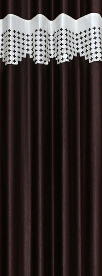 Home Garage Polyester Eyelet Valence Design Brown Solid Curtains Pack of 2 - Long Door (4x9 Feet)