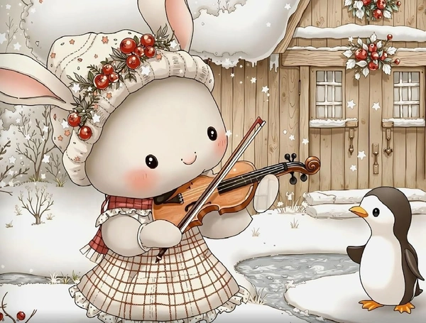 Brown 7D Hut Doll Digital Glace Cotton  King Size Flat Double Bedsheet (Size Bedsheet 90x100 inch with 2 Pillow cover)