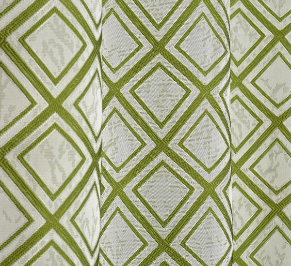 Panipat Textile Hub Polyester Eyelet Green  jacquard curtains Pack of 2 - Long Door (4x9 Feet)