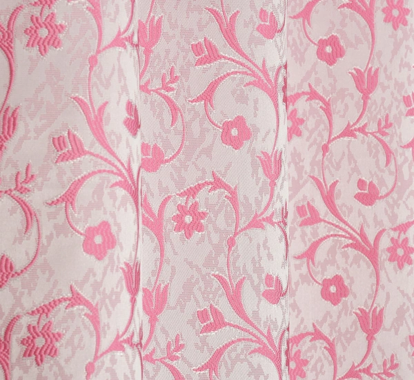 Panipat Textile Hub Polyester Eyelet Pink jacquard curtains Pack of 2 - Door (4x7 Feet)