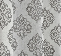 Panipat Textile Hub Polyester Eyelet Grey jacquard curtains Pack of 2 - Long Door (4x9 Feet)