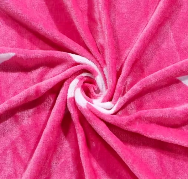 Pink Warm Double Bed Woollen & Velvet Fitted Bedsheet