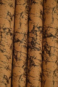 Panipat Textile Hub Polyester Eyelet Gold Designer Print Velvet Blackout curtains Pack of 2 - Door (4x7 Feet), Gold