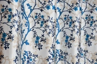 Panipat Textile Hub Polyester Eyelet Aqua Designer Print curtains Pack of 2 - Long Door (4x9 Feet), Bright Turquoise