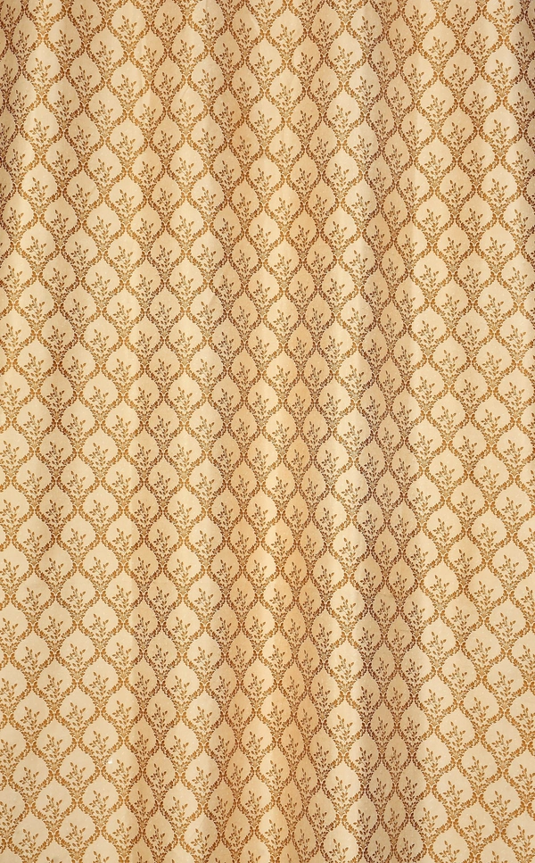 Panipat Textile Hub Polyester Eyelet Gold Designer Print curtains Pack of 2 - Door (4x7 Feet)