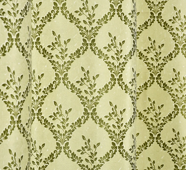 Panipat Textile Hub Polyester Eyelet Green Designer Print curtains Pack of 2 - Window (4x5 Feet)