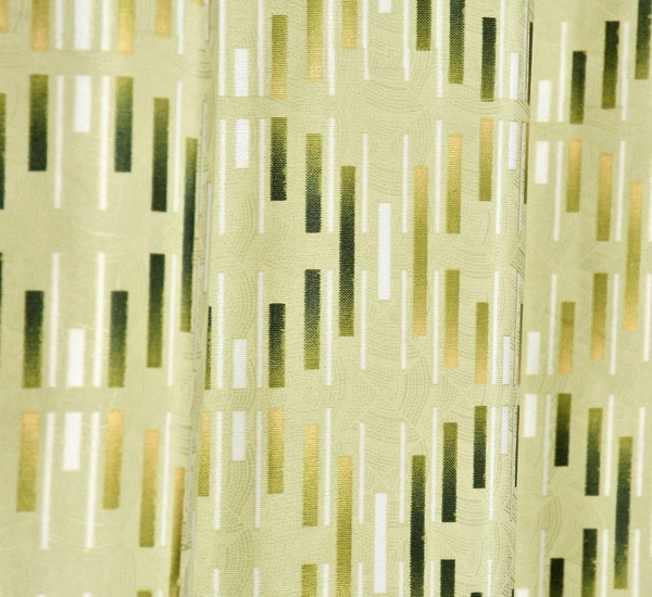 Panipat Textile Hub Polyester Eyelet Green Designer Print curtains Pack of 2 - Long Door (4x9 Feet)