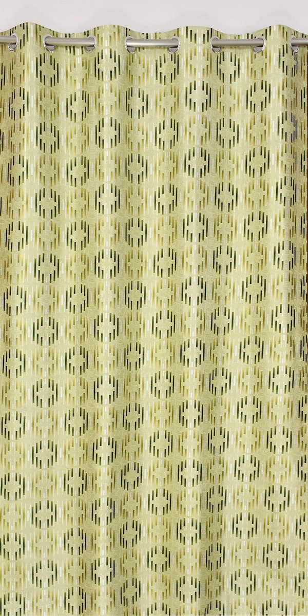 Panipat Textile Hub Polyester Eyelet Green Designer Print curtains Pack of 2 - Long Door (4x9 Feet)