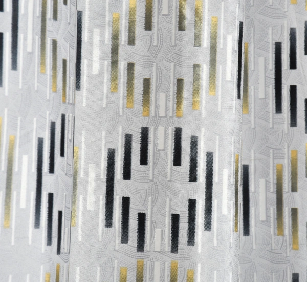 Panipat Textile Hub Polyester Eyelet Grey Designer Print curtains Pack of 2 - Window (4x5 Feet)