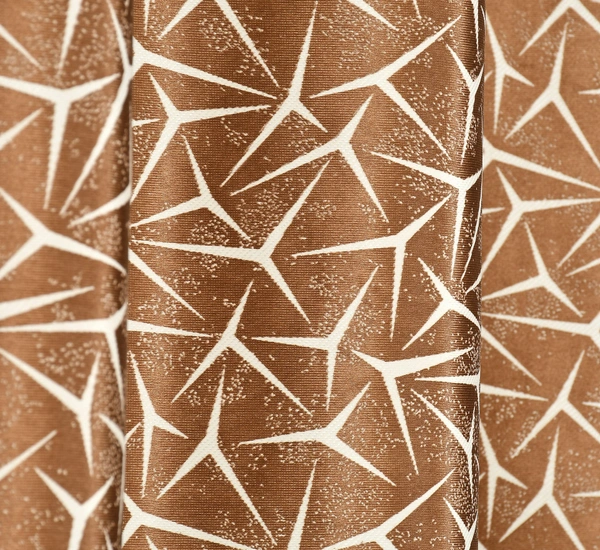 Panipat Textile Hub Polyester Eyelet Brown Designer Print curtains Pack of 2 - Window (4x5 Feet)