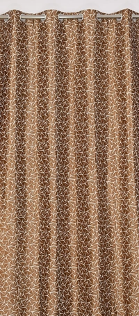 Panipat Textile Hub Polyester Eyelet Brown Designer Print curtains Pack of 2 - Window (4x5 Feet)