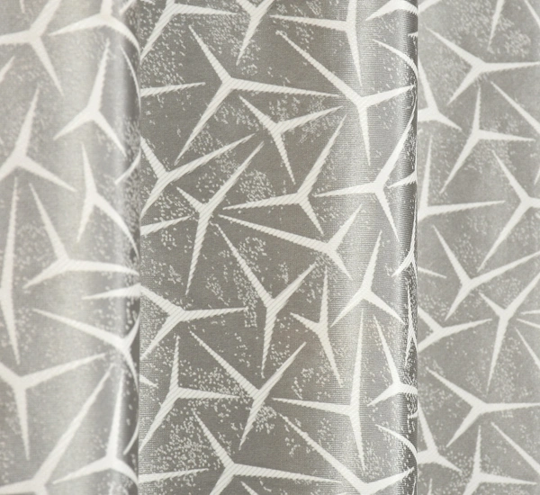 Panipat Textile Hub Polyester Eyelet Grey Designer Print curtains Pack of 2 - Window (4x5 Feet)