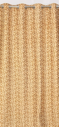Panipat Textile Hub Polyester Eyelet Gold Designer Print curtains Pack of 2 - Long Door (4x9 Feet)