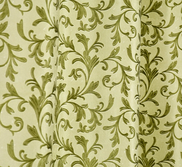 Panipat Textile Hub Polyester Eyelet Green Designer Print curtains Pack of 2 - Window (4x5 Feet)