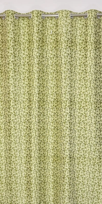Panipat Textile Hub Polyester Eyelet Green Designer Print curtains Pack of 2 - Window (4x5 Feet)