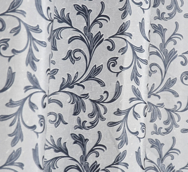 Panipat Textile Hub Polyester Eyelet Grey Designer Print curtains Pack of 2 - Window (4x5 Feet)