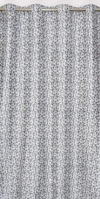 Panipat Textile Hub Polyester Eyelet Grey Designer Print curtains Pack of 2 - Window (4x5 Feet)
