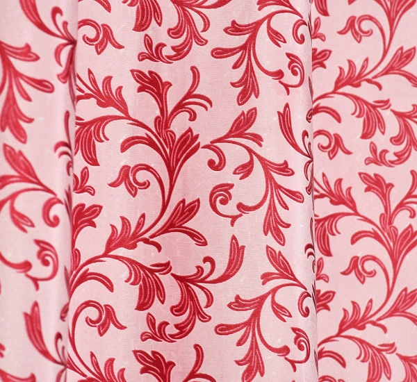 Panipat Textile Hub Polyester Eyelet Maroon Designer Print curtains Pack of 2 - Window (4x5 Feet)