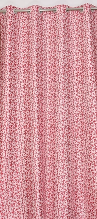 Panipat Textile Hub Polyester Eyelet Maroon Designer Print curtains Pack of 2 - Window (4x5 Feet)