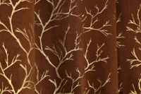 Brown velvet Premium Shining Foil Chinaar Print Blackout Curtains Pack of 2  - Long Door (4 x9 Feet), Brown