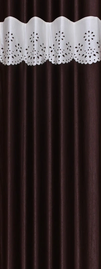 Home Garage Polyester Eyelet Valence Design Brown Solid Curtains Pack of 2 - Long Door (4x9 Feet)