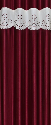 Home Garage Polyester Eyelet Valence Design Maroon Solid Curtains Pack of 2 - Long Door (4x9 Feet)