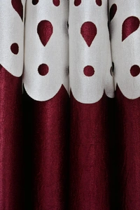Home Garage Polyester Eyelet Valence Design Maroon Solid Curtains Pack of 2 - Long Door (4x9 Feet)