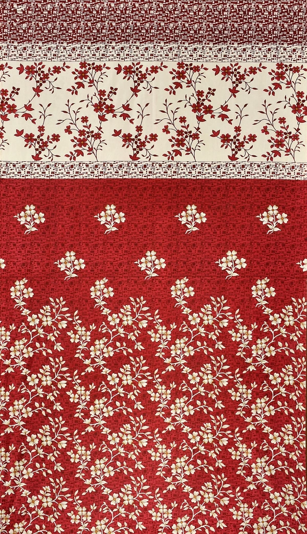 Panipat Textile Hub Polyester Eyelet Marron Designer Print curtains Pack of 2 - Window (4x5 Feet)