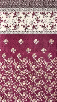 Panipat Textile Hub Polyester Eyelet Wine Designer Print curtains Pack of 2 - Window (4x5 Feet)