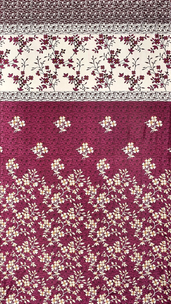 Panipat Textile Hub Polyester Eyelet Wine Designer Print curtains Pack of 2 - Window (4x5 Feet)