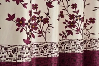 Panipat Textile Hub Polyester Eyelet Wine Designer Print curtains Pack of 2 - Window (4x5 Feet)