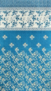 Panipat Textile Hub Polyester Eyelet Aqua Designer Print curtains Pack of 2 - Window (4x5 Feet)