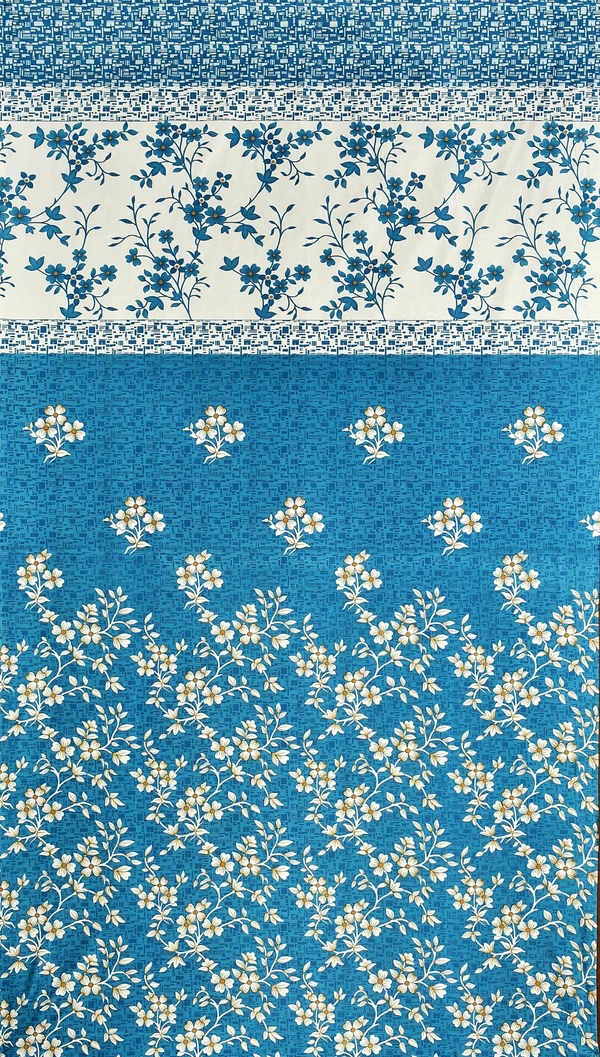 Panipat Textile Hub Polyester Eyelet Aqua Designer Print curtains Pack of 2 - Window (4x5 Feet)