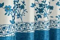 Panipat Textile Hub Polyester Eyelet Aqua Designer Print curtains Pack of 2 - Window (4x5 Feet)