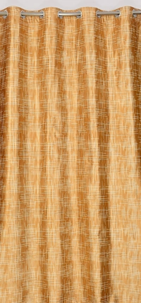 Panipat Textile Hub Polyester Eyelet Gold Designer Print curtains Pack of 2 - Window (4x5 Feet)