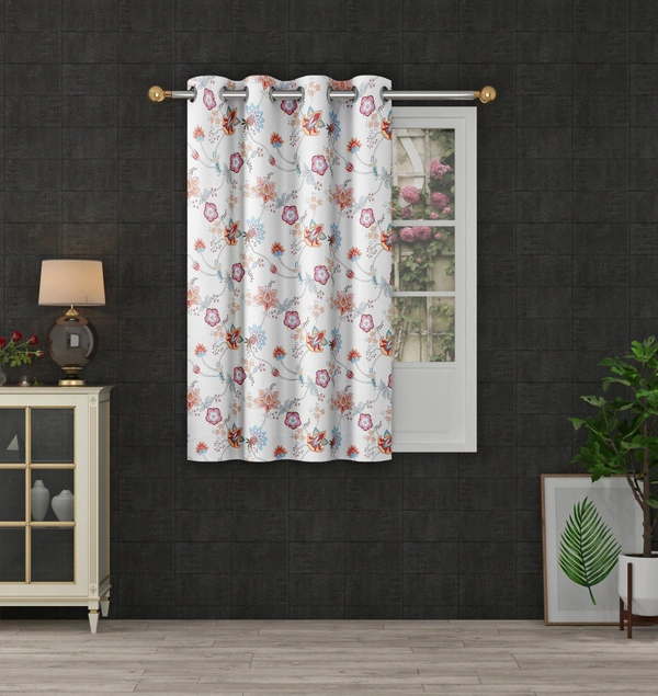Pink Digital Print Shining Blackout Curtains Pack of 2 - (4 x 5 Feet)