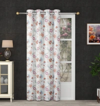 Pink Digital Print Shining Blackout Curtains Pack of 2 - (4 x9 Feet)