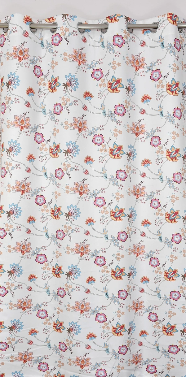 Pink Digital Print Shining Blackout Curtains Pack of 2 - (4 x9 Feet)