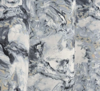 Grey Digital Print Shining Blackout Curtains Pack of 2 - (4 x9 Feet)