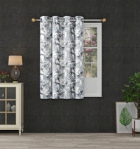 Grey Digital Print Shining Blackout Curtains Pack of 2 - (4 x 5 Feet)