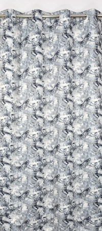 Grey Digital Print Shining Blackout Curtains Pack of 2 - (4 x 5 Feet)